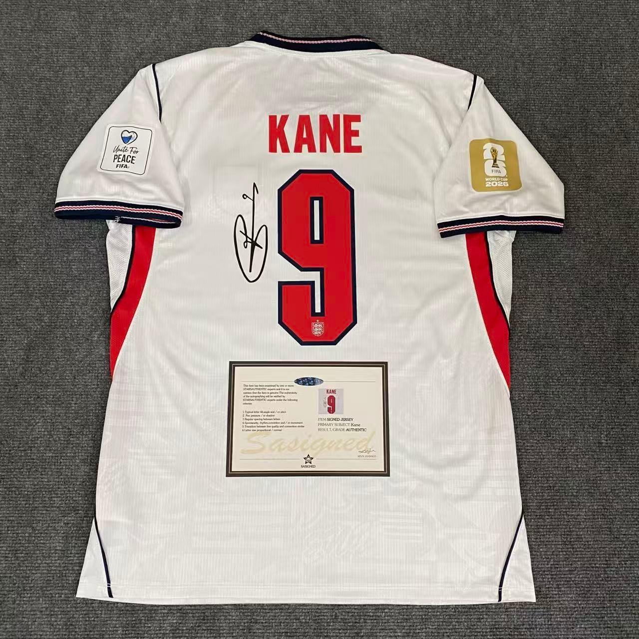 Harry Kane Signed England 2026 World Cup Jersey Shirt - COA - Signature Version