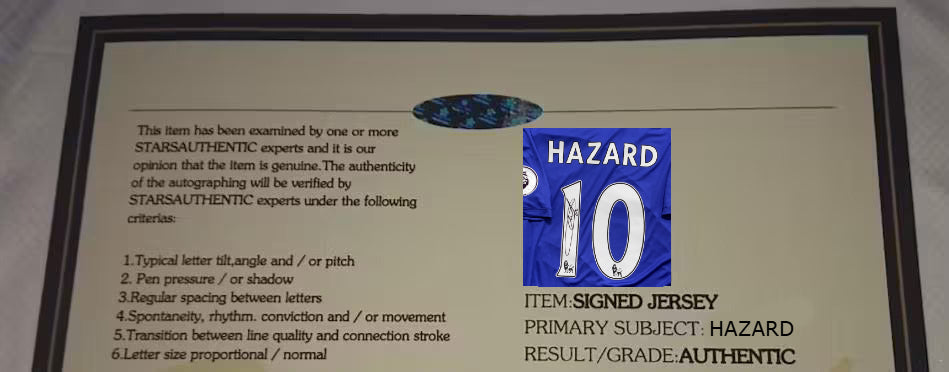Eden Hazard Signed Chelsea 16/17 Home Jersey Shirt - COA - Signature Version