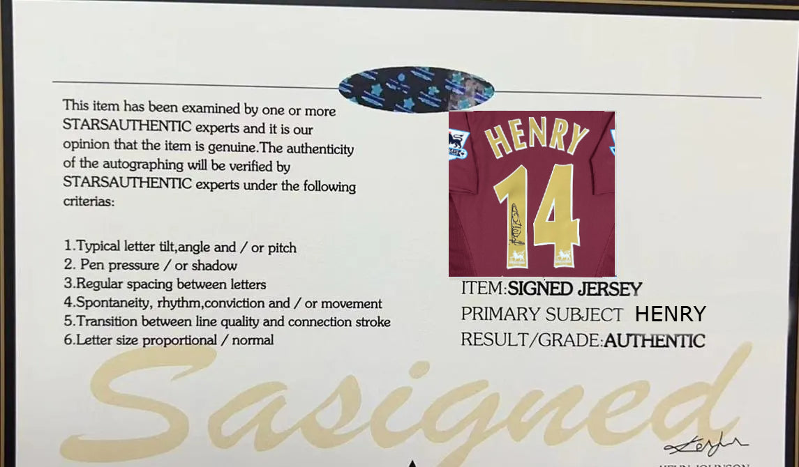 Thierry Henry Signed Arsenal 05/06 Highbury Jersey Shirt - COA - Signature Version