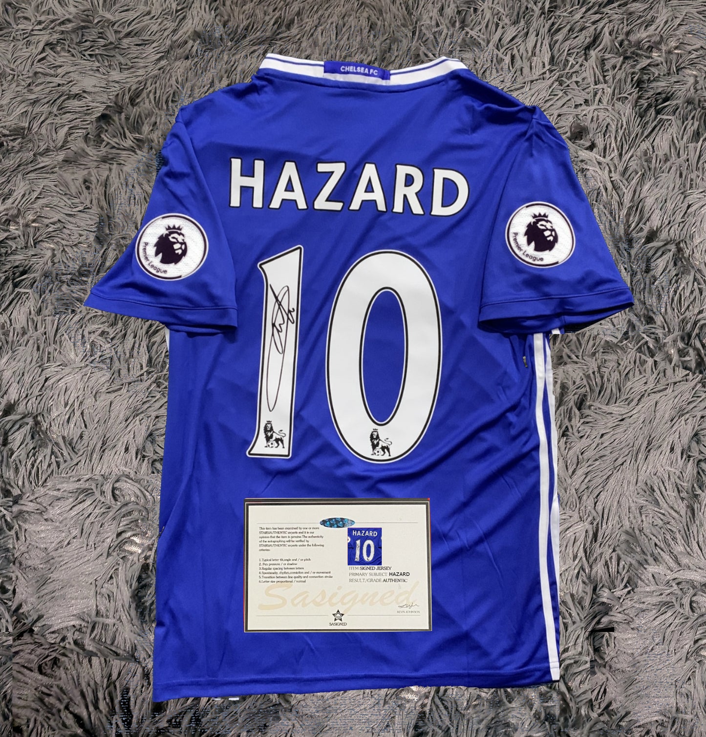 Eden Hazard Signed Chelsea 16/17 Home Jersey Shirt - COA - Signature Version