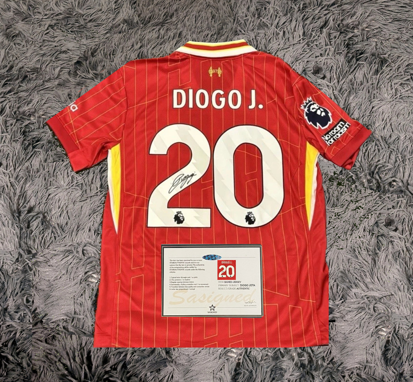 Diogo Jota Signed Liverpool 24/25 Home Jersey Shirt - COA - Signature Version