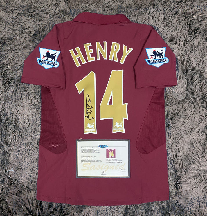 Thierry Henry Signed Arsenal 05/06 Highbury Jersey Shirt - COA - Signature Version