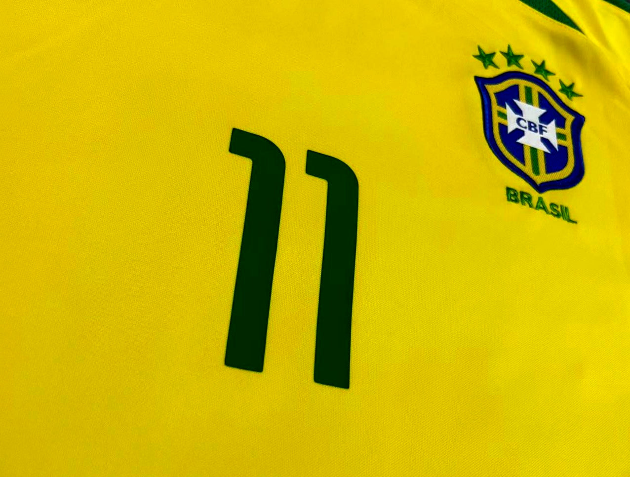 Ronaldinho Gaúcho Signed Brazil 02/03 Home Jersey Shirt - COA - Signature Version