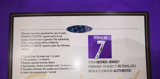 Cristiano Ronaldo Signed Real Madrid 17/18 Purple Away Jersey Shirt - COA - Signature Version