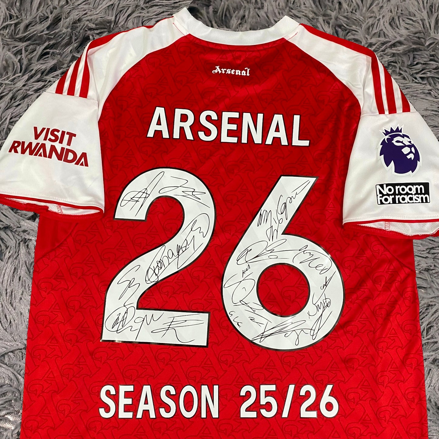 Arsenal Full Team Signed 25/26 Jersey Shirt - COA - Signature Version