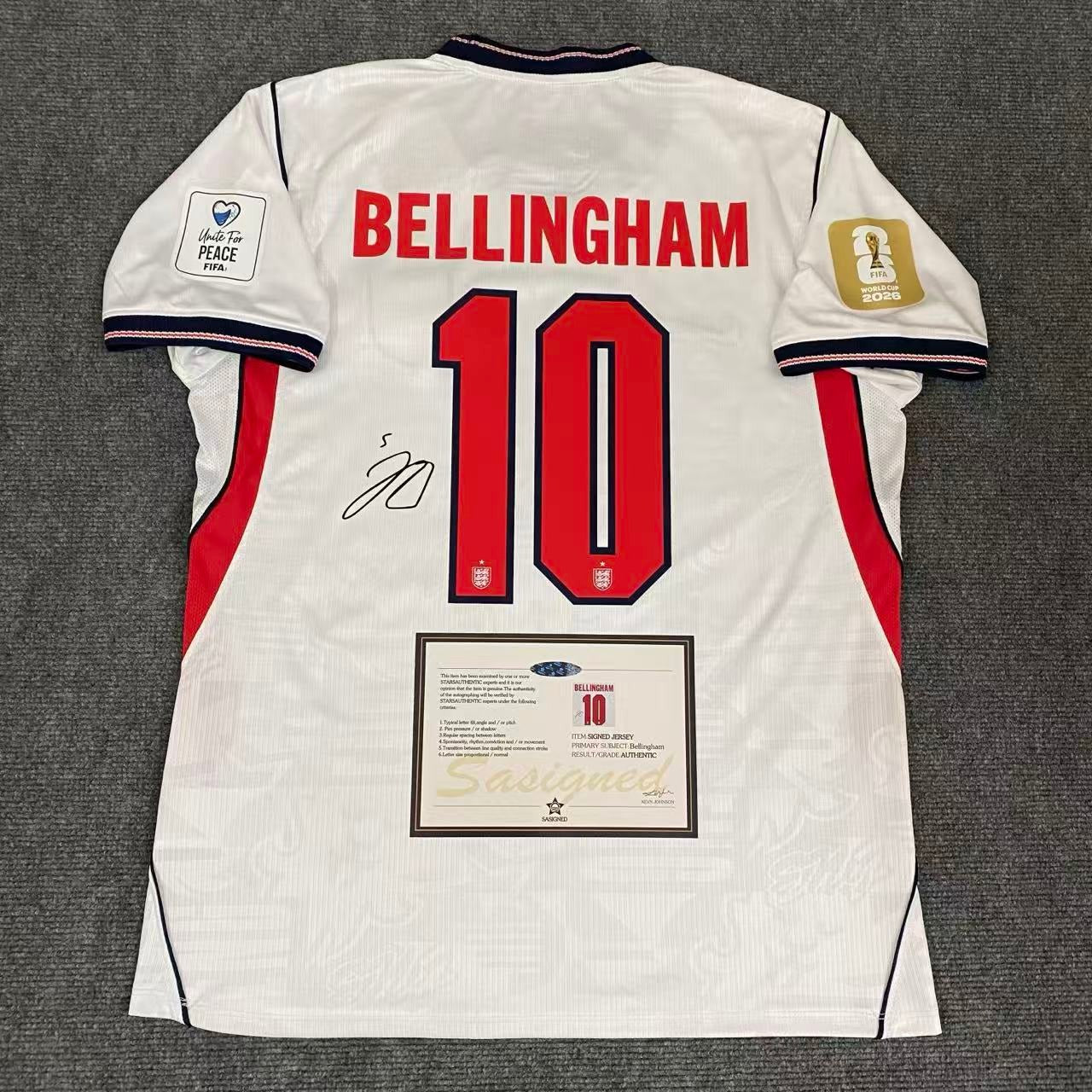 Jude Bellingham Signed England 2026 World Cup Jersey Shirt - COA - Signature Version
