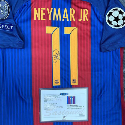 Neymar Jr Signed Barcelona 16/17 Home Jersey Shirt - COA - Signature Version
