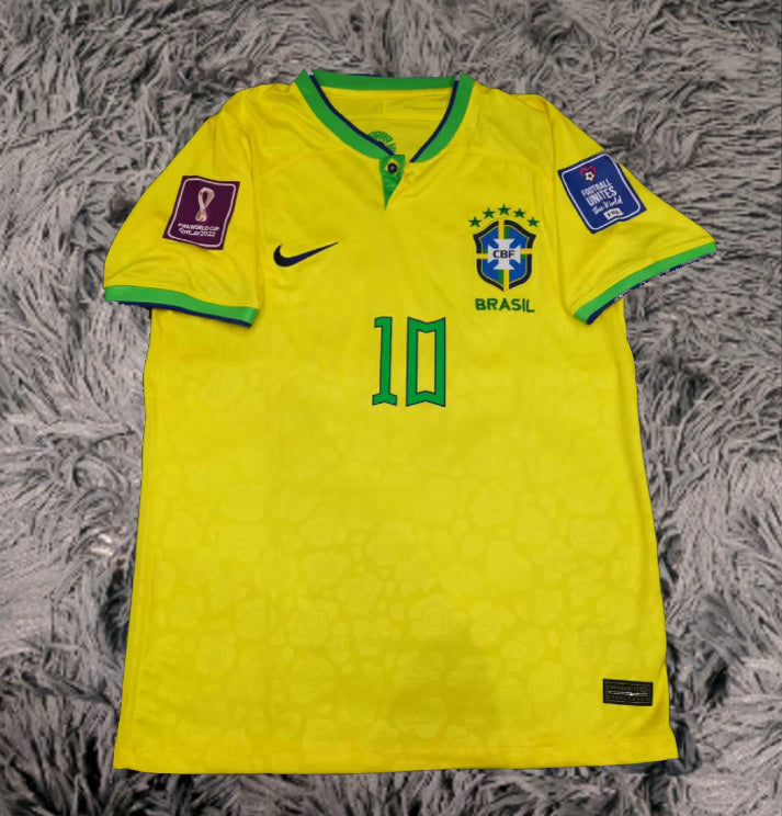 Neymar Jr Signed Brazil 2022 Home Jersey Shirt - COA - Signature Version