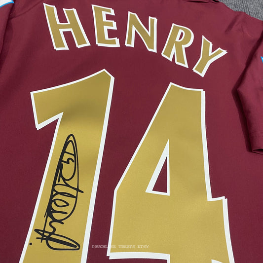 Thierry Henry Signed Arsenal 05/06 Highbury Jersey Shirt - COA - Signature Version