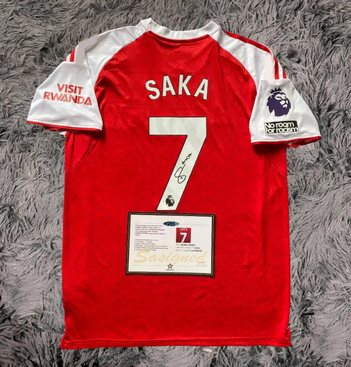 Bukayo Saka Signed Arsenal 25/26 Home Jersey Shirt - COA - Signature Version