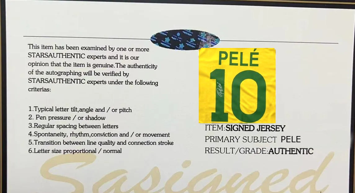 Pele Signed Brazil 1970 Jersey Shirt - COA - Signature Version