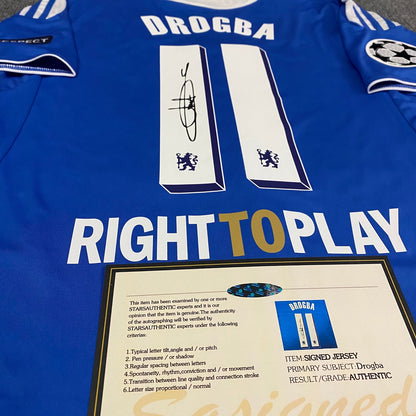 Didier Drogba Signed Chelsea 11/12 Home Jersey Shirt - COA - Signature Version