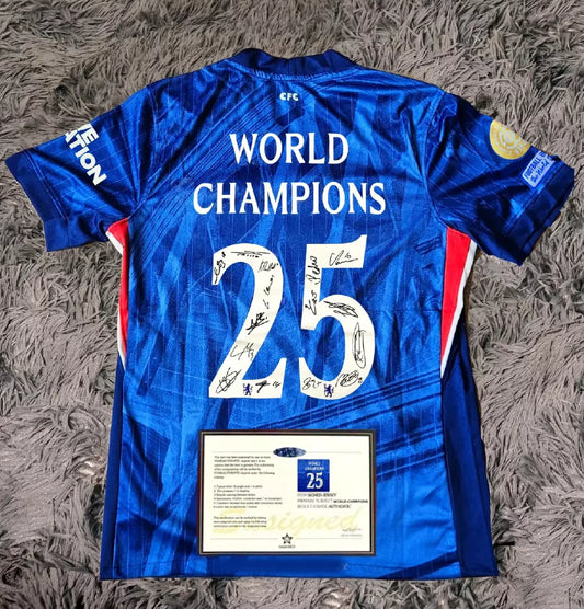 Chelsea Full Squad Signed 25/26 CWC Winners Jersey Shirt - COA - Signature Version