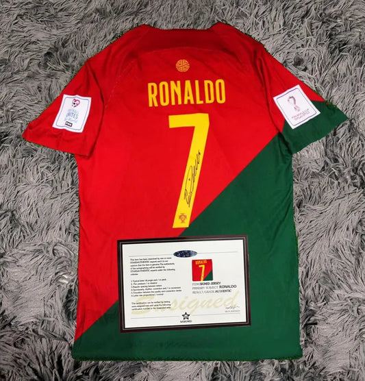 Cristiano Ronaldo Signed Portugal 21/22 Home Jersey Shirt - COA - Signature Version