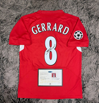 Steven Gerrard Signed Liverpool 04/05 Home Jersey Shirt - COA - Signature Version