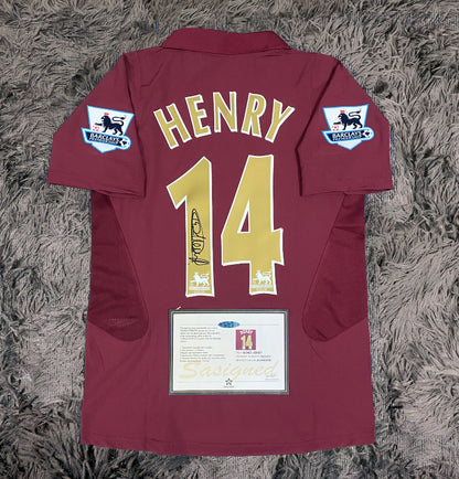 Thierry Henry Signed Arsenal 05/06 Highbury Jersey Shirt - COA - Signature Version