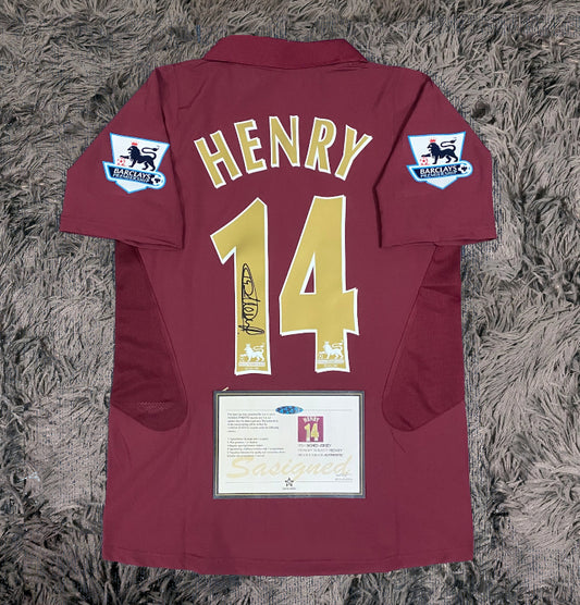 Thierry Henry Signed Arsenal 05/06 Highbury Jersey Shirt - COA - Signature Version