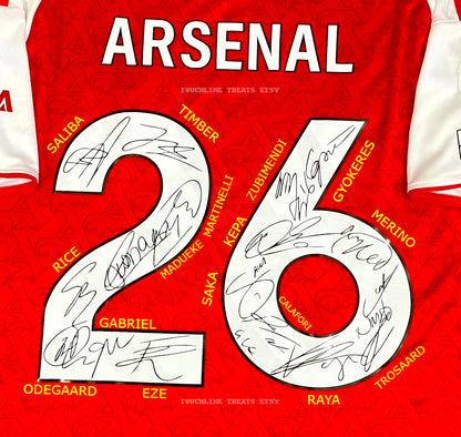 Arsenal Full Team Signed 25/26 Jersey Shirt - COA - Signature Version