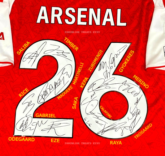 Arsenal Full Team Signed 25/26 Jersey Shirt - COA - Signature Version