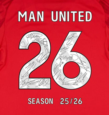 Man United Full Squad Signed 25/26 Home Jersey Shirt - COA - Signature Version