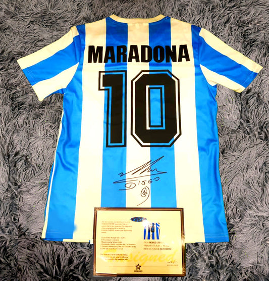 Diego Maradona Signed Argentina 1986 Jersey Shirt - COA - Signature Version