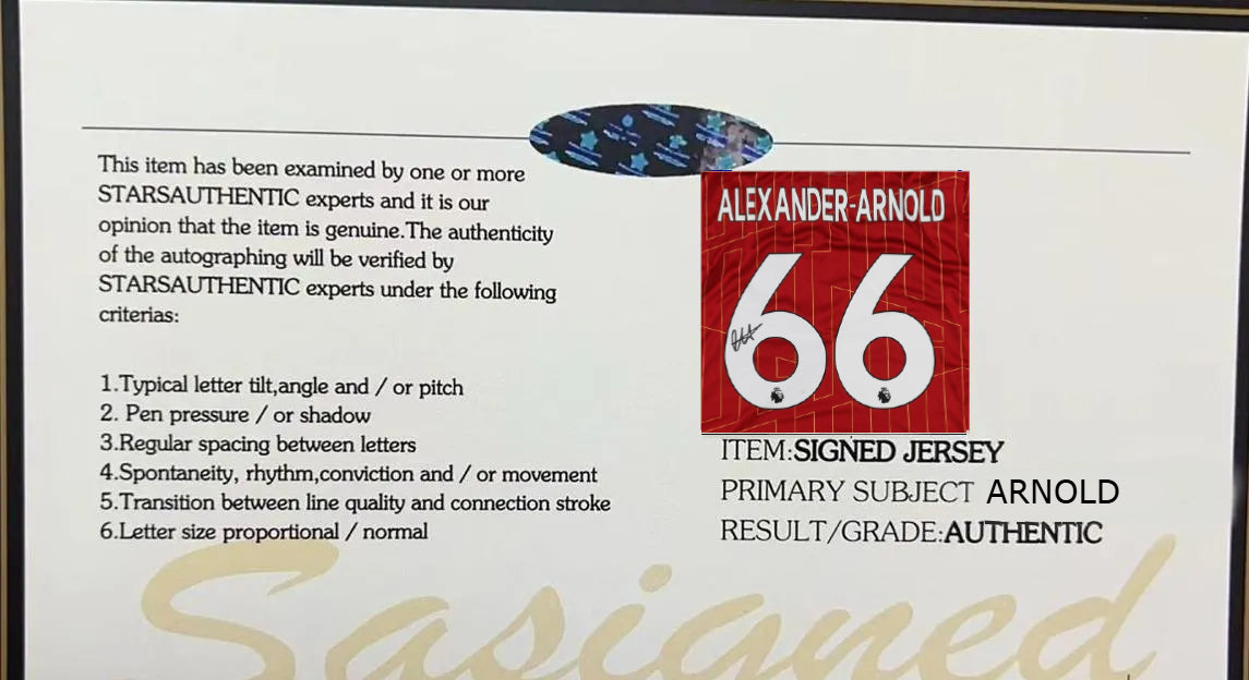 Trent Alexander-Arnold Signed Liverpool Final 23/24 Home Jersey Shirt - COA - Signature Version