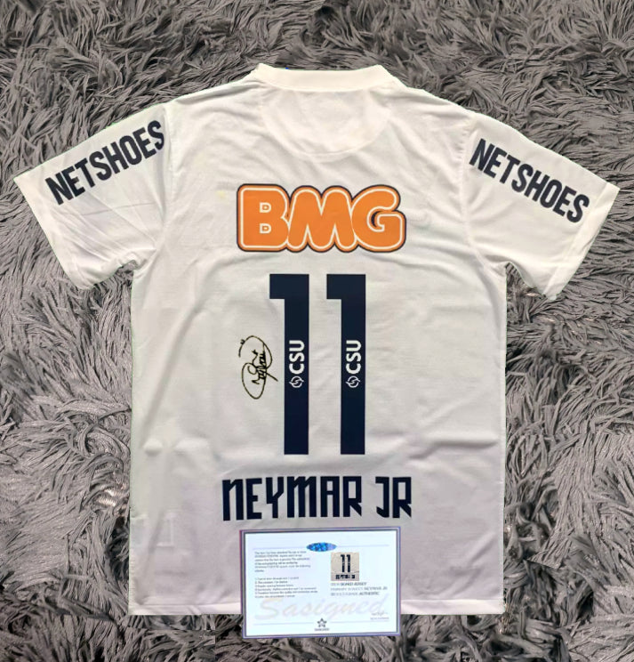 Neymar Jr Signed Santos Debut 11/12 Home Jersey Shirt - COA - Signature Version
