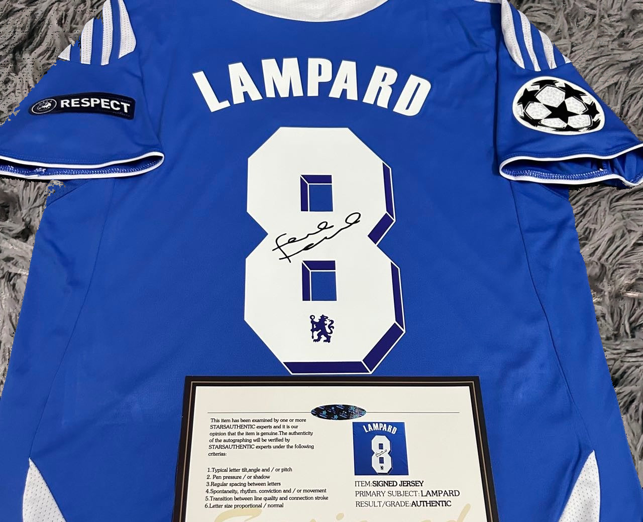 Frank Lampard Signed Chelsea 11/12 Home Jersey Shirt - COA - Signature Version
