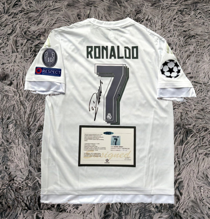 Cristiano Ronaldo Signed Real Madrid 15/16 Jersey Shirt - COA - Signature Version