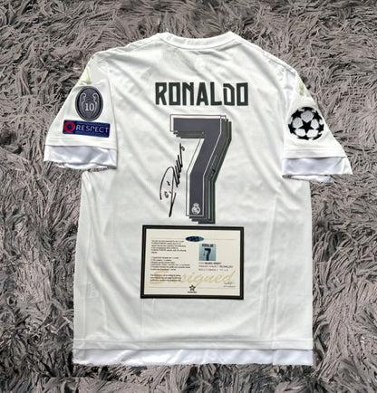 Cristiano Ronaldo Signed Real Madrid 15/16 Jersey Shirt - COA - Signature Version