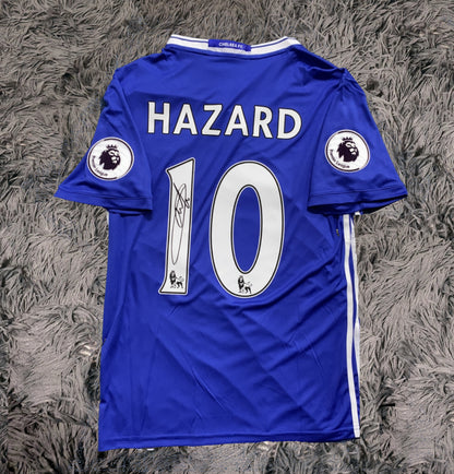 Eden Hazard Signed Chelsea 16/17 Home Jersey Shirt - COA - Signature Version