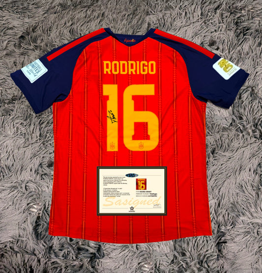 Rodrigo Rodri Signed Spain 2026/27 Home Jersey Shirt - COA - Signature Version