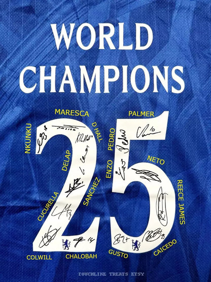 Chelsea Full Squad Signed 25/26 CWC Winners Jersey Shirt - COA - Signature Version