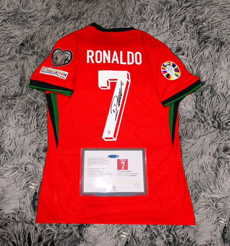 Cristiano Ronaldo Signed Portugal 23/24 Home Jersey Shirt - COA - Signature Version