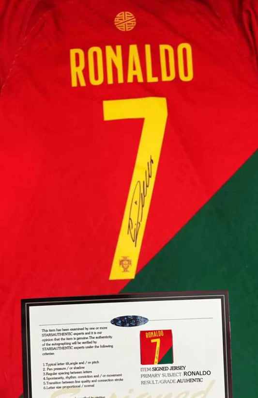 Cristiano Ronaldo Signed Portugal 21/22 Home Jersey Shirt - COA - Signature Version