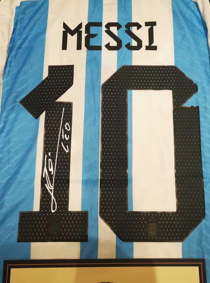 Lionel Messi Signed Argentina 21/22 Home Jersey Shirt - COA - Signature Version