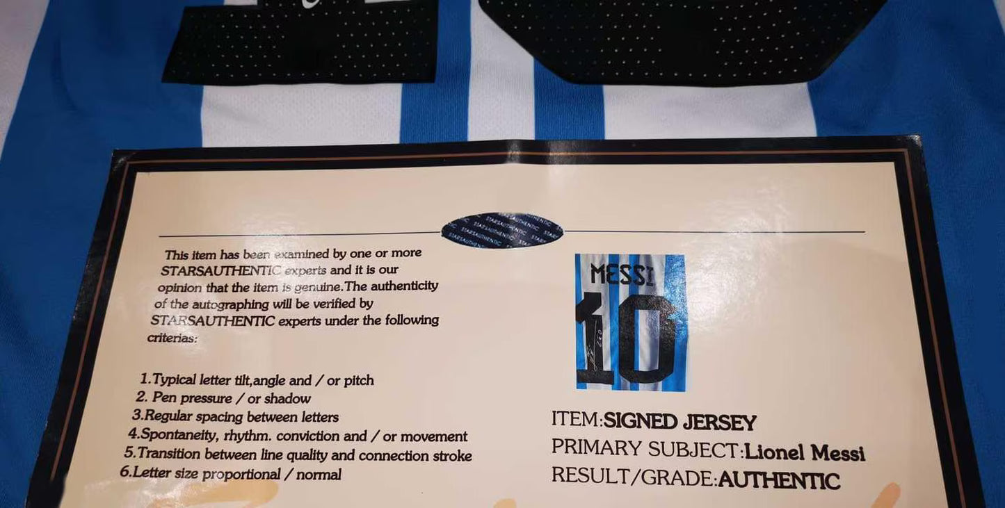 Lionel Messi Signed Argentina 21/22 Home Jersey Shirt - COA - Signature Version