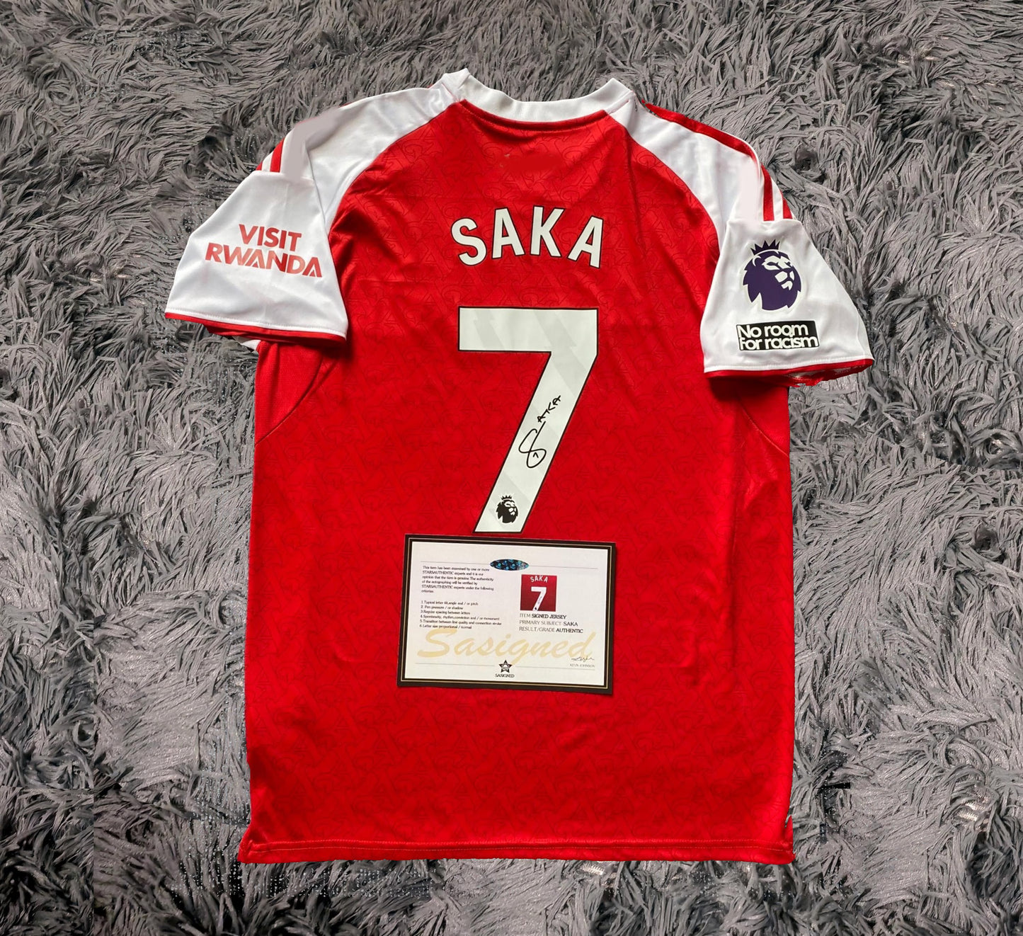 Bukayo Saka Signed Arsenal 25/26 Home Jersey Shirt - COA - Signature Version