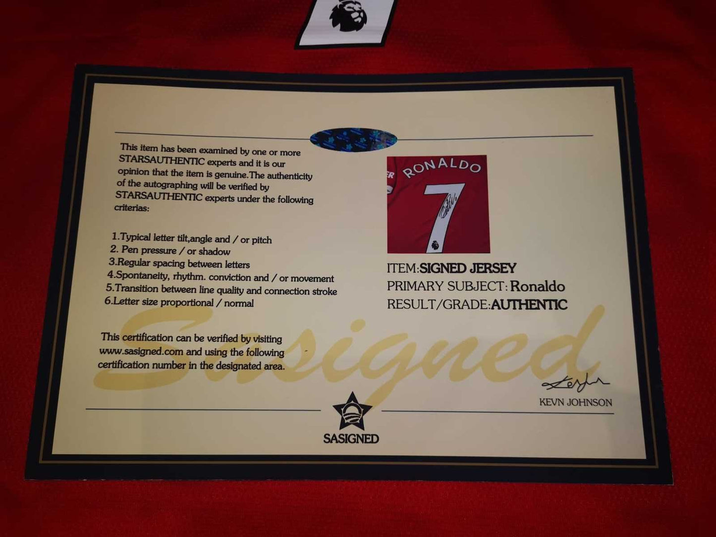 Cristiano Ronaldo Signed Man United 21/22 Home Jersey Shirt - COA - Signature Version