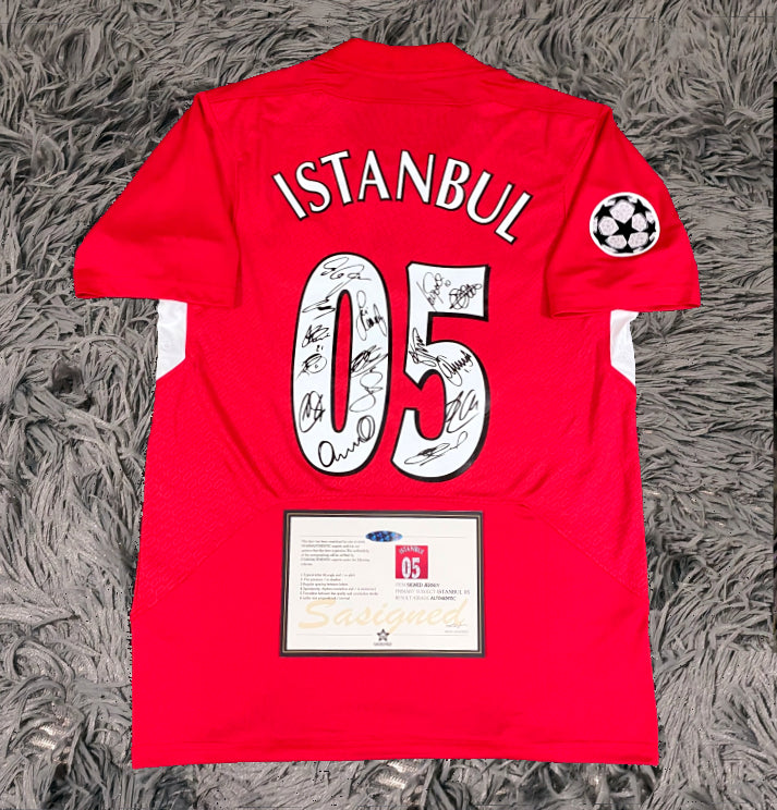 Liverpool Full Team Signed Istanbul 04/05 Jersey Shirt - COA - Signature Version