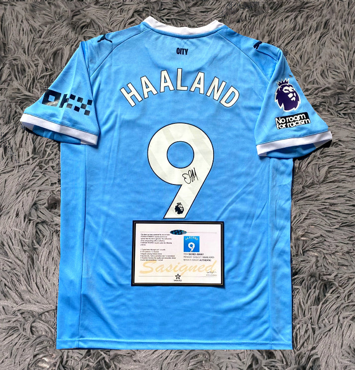 Erling Haaland Signed Man City 25/26 Home Jersey Shirt - COA - Signature Version