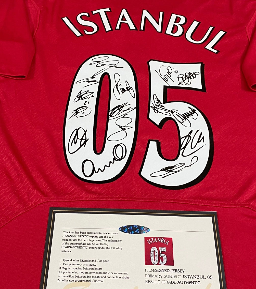 Liverpool Full Team Signed Istanbul 04/05 Jersey Shirt - COA - Signature Version