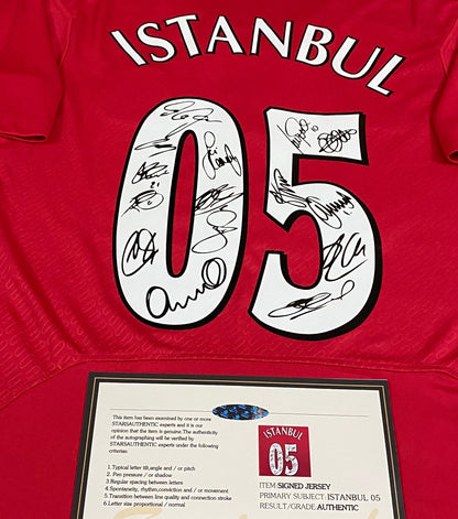 Liverpool Full Team Signed Istanbul 04/05 Jersey Shirt - COA - Signature Version