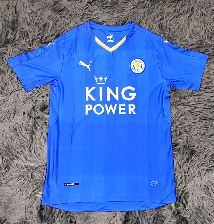 Jamie Vardy Signed Leicester 15/16 Home Champions Jersey Shirt - COA - Signature Version