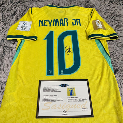 Neymar Jr Signed Brazil 2026/27 Home Jersey Shirt - COA - Signature Version