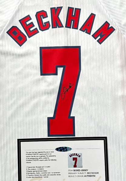 David Beckham Signed England 97/99 Home Jersey Shirt - COA - Signature Version