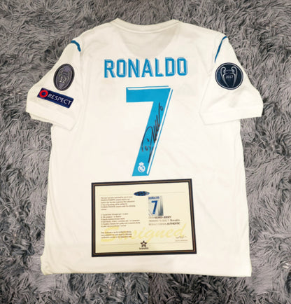 Cristiano Ronaldo Signed Real Madrid 17/18 Home Jersey Shirt - COA - Signature Version