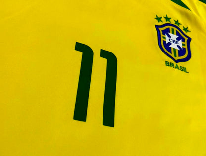 Ronaldinho Gaúcho Signed Brazil 02/03 Home Jersey Shirt - COA - Signature Version