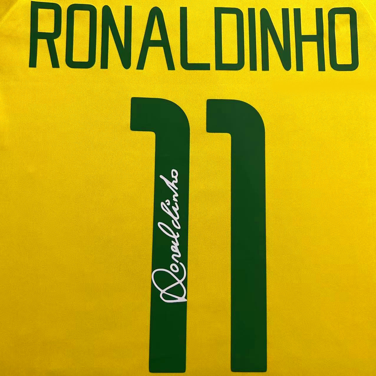 Ronaldinho Gaúcho Signed Brazil 02/03 Home Jersey Shirt - COA - Signature Version