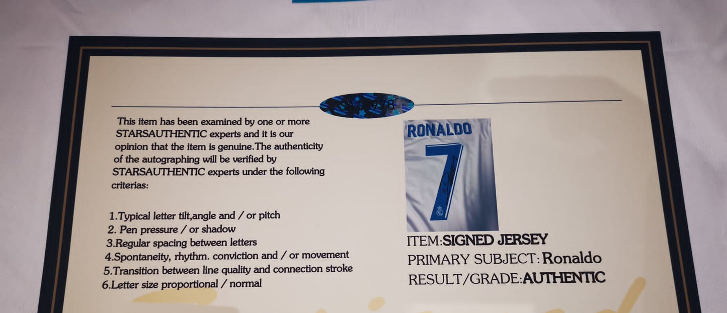 Cristiano Ronaldo Signed Real Madrid 17/18 Home Jersey Shirt - COA - Signature Version